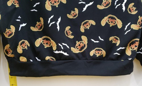 Disney Stitch Juniors Pumpkin Bats Halloween Sweatshirt, Black Size XL(15-17) - 第 3/6 張圖片