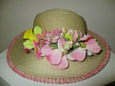 VINTAGE 90's ERIC JAVITS WIDE BRIM HAT SIZE M PACKABLE