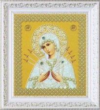 Bead embroidery kit Icon of the Mother of God gold embroidery needlework kit