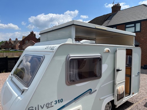 2008 trigano silver 310 vgc 2 berth pop top caravan awning+extras small & light - Picture 7 of 17