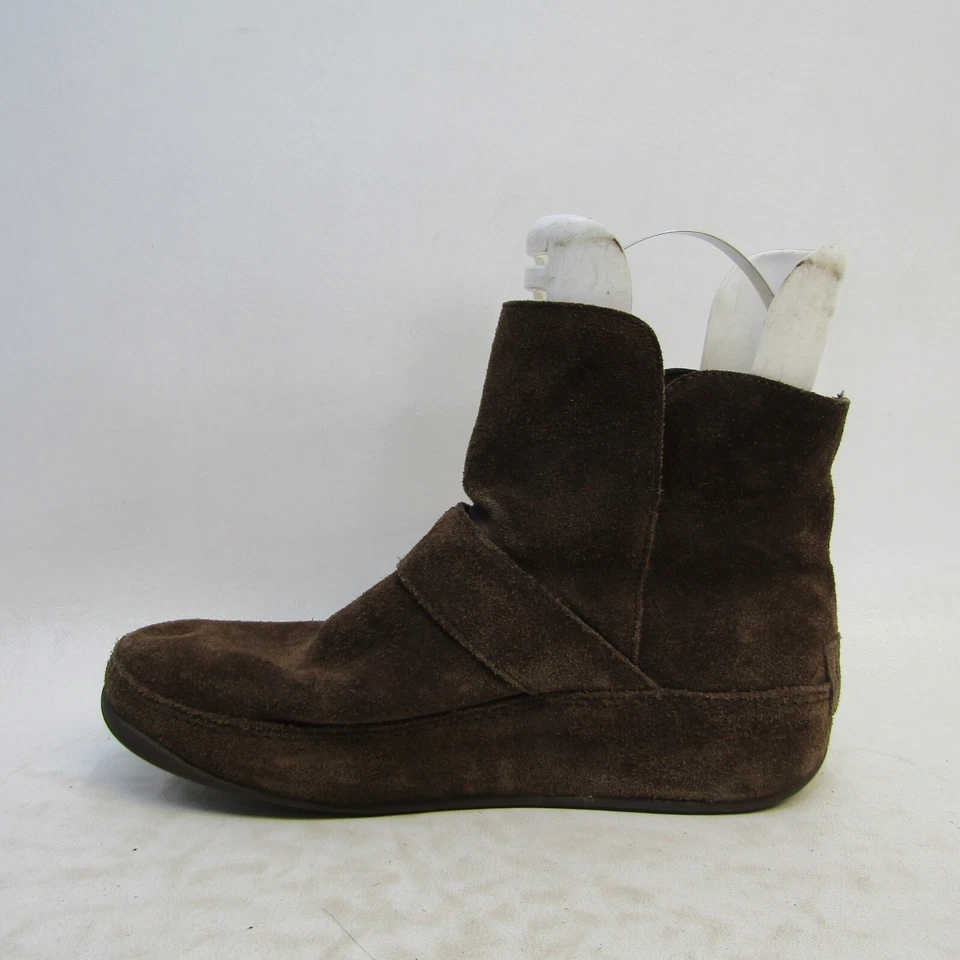 Botas fitflop femininas tamanho 8 M marrom camurça fivela tornozelo - Imagem 2 de 4