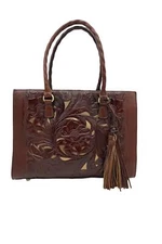 Patricia Nash Leather Primrose Satchel British Tan