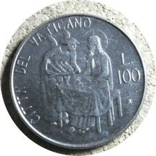 elf Vatican City 100 Lire 1981 Pope Saint John Paul II Angel and Jesus