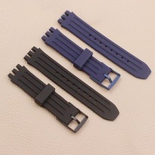 18mm Strap Blue White Black Silicone Watchband for Swatch SUIB400 SUIK400