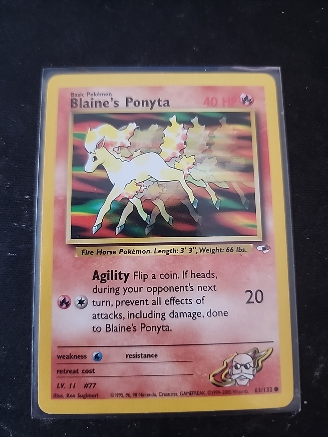 Pokemon Card Gym Heroes Blaine's Ponyta 63/132 Near Mint