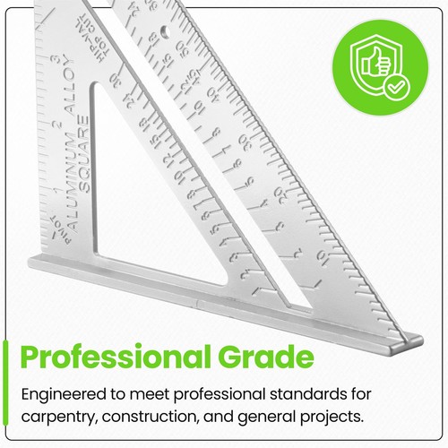 7" Aluminium Set Square Triangle, Roofing, Rafter & Carpentry Speed Square Ruler - Picture 9 of 9
