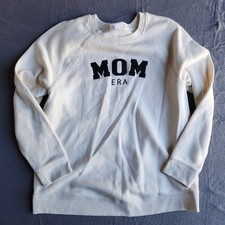 Ingrid Isabel Mom Era Oversized Pullover Sweatshirt Cream Beige Maternity Sz L