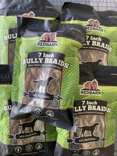 RedBarn Naturals 7 Inch Bully Braids for dogs 3 count each  LOT OF 5 NEW 301LP