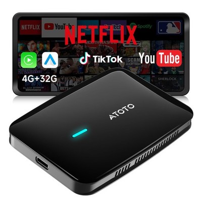 ATOTOSELECT Wireless CarPlay Adapter, Magic AI Box with Black & White 