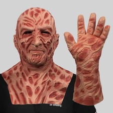 Freddy Krueger Nightmare On Elm Street Latex Halloween Mask Cosplay