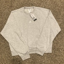 Adidas Women's Crewneck Sweatshirt Sz S Light Grey Heather New With Tags