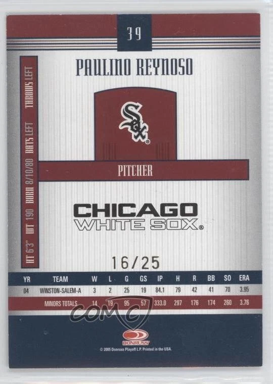 2005 Donruss Signature Series Gold Signatures /25 Paulino Reynoso Rookie Auto RC - Image 2 of 2