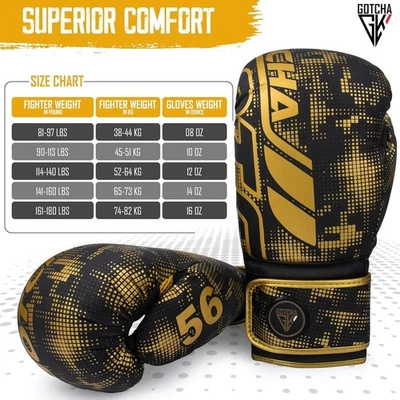 GOTCHAKART Boxhandschuhe für Herren Damen MMA Training Sparring Handschuhe Muay Thai Kickboxen UK
