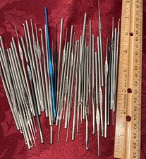Vintage Lot 44 Boye METAL Crochet Hooks Multiple Sizes USA Made