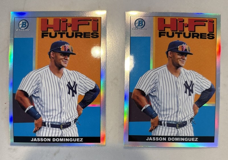 Jasson Dominguez 2022 Bowman Chrome Hi-Fi Futures Lot (2) Pre-RC