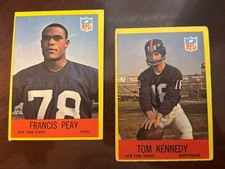 1967 Philadelphia Francis Peay #117 EX-VG & Tom Kennedy  #114 G-VG 2 Card Lot