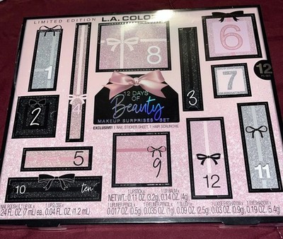 Limited Edition LA COLORS 12pc Makeup Gift Set 12 Days Of Beauty Surprises New!