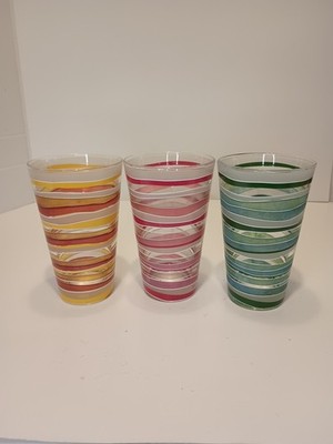 3 Vintage CERVE Italian Tumbler Glasses 14oz. Heavy