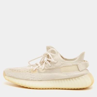 Yeezy x Adidas Boost 350 V2 Size 42.5 Cream Knit Fabric Low Top Sneakers