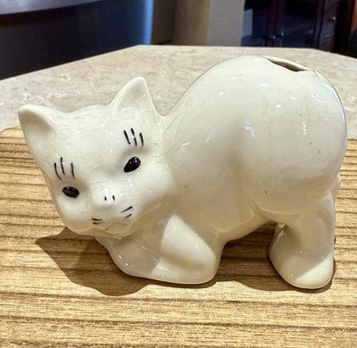 Vintage Ceramic Cat Air Wick Diffuser/Bud Vase, Solid White, Great Condition