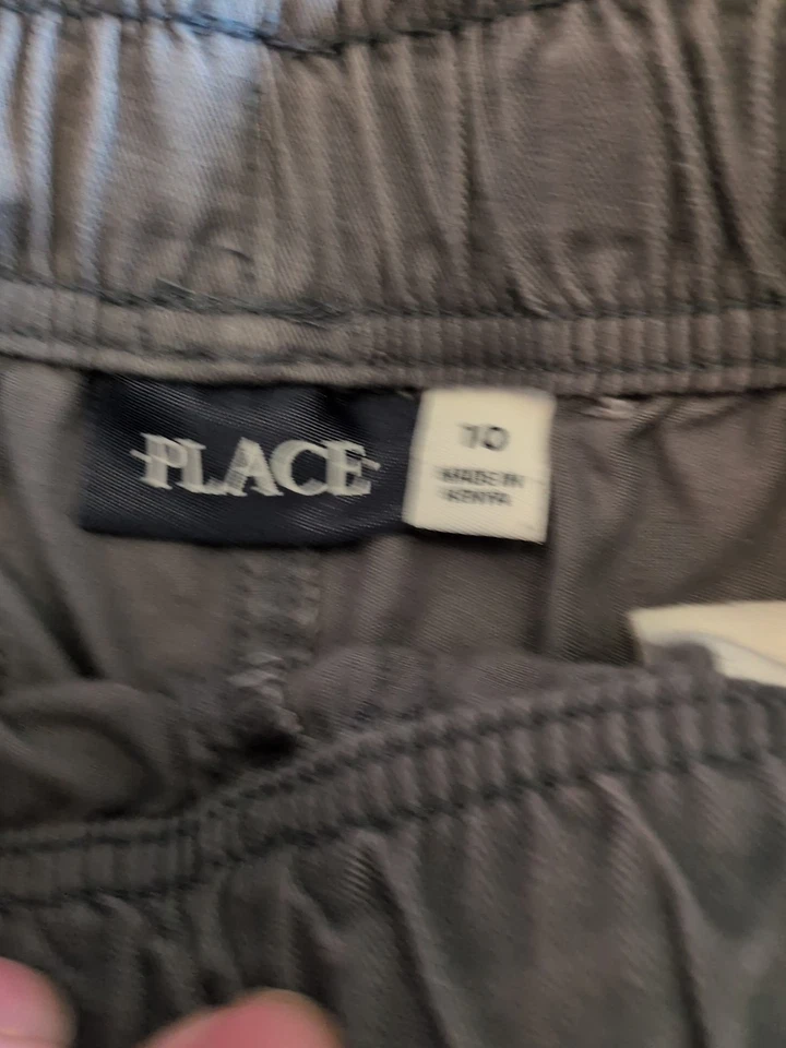 Lote de 2 Pantalones Caqui Carga Children’s Place Boys Azul Gris Cintura Elástica Foto 4 de 4