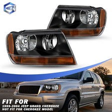 For 1999-2004 Jeep Grand Cherokee Halogen Headlight Lamps Replacement Leftright