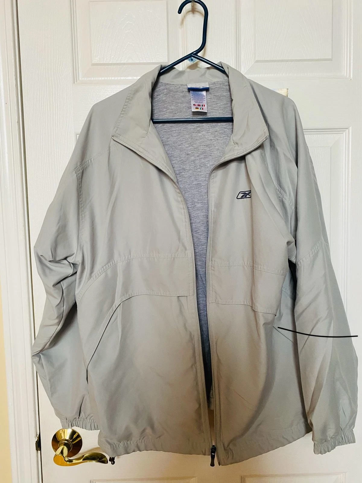 Reebok Men's Light Gray Windbreaker Jacket L