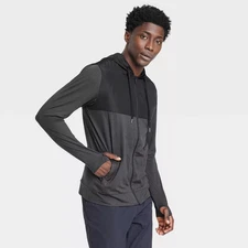 Men's Soft Stretch Hooded Full Zip Top - All In Motion