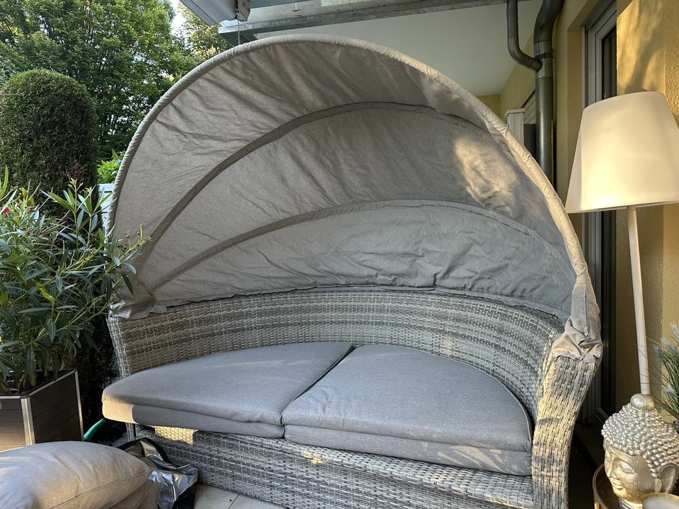 Sonneninsel Sonnenliege Rattan Lounge Gartenmuschel - Bild 3 von 4