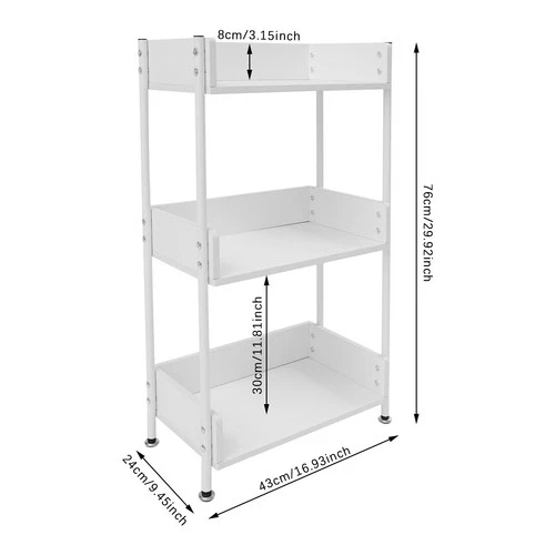 3 Tier Portable Bookshelf Bookcase For Small Space Dorm Open Three Shelf Display