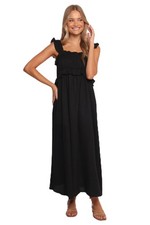 Ross Frill Strap Maxi Dress - Black L
