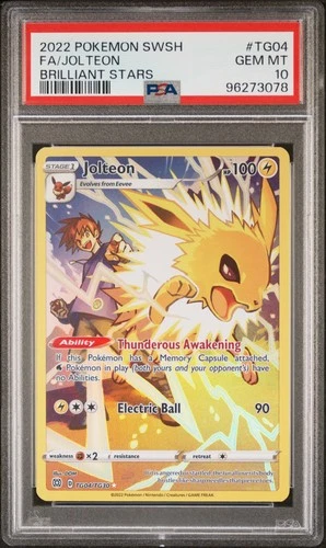 2022 POKEMON SWORD & SHIELD BRILLIANT STARS #TG04 FULL ART/JOLTEON PSA 10