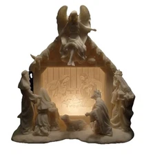 Holy Night Porcelain Lithopane Manger Nativity #435 by Mark Klaus 2007 NEW
