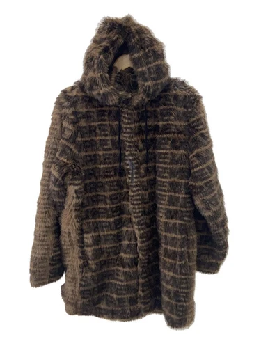 Manteau Supreme Fausse Fourrure à Capuche Marron M Occasion