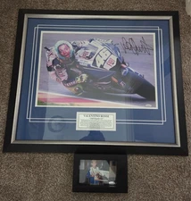 Genuine Valentino Rossi Hand Signed framed picture from 2018Mugello MotoGp.