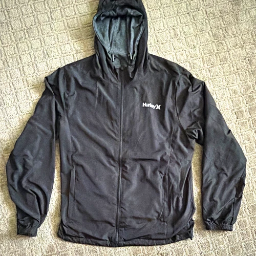 Hurley Auburn Full Zip Reversible Hooded Jacket Black/Gray Men’s M - product listing photo