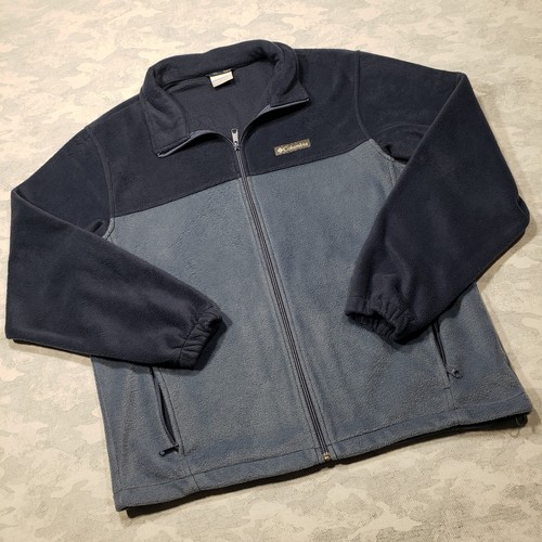 Columbia Sweatshirt Mens XL Blue Fleece Zip Up Pockets Outdoors Hiking Travel - Picture 2 of 12
