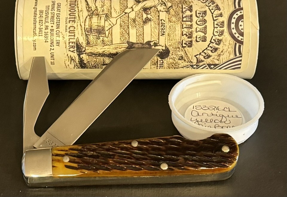🔥 GEC 15 GREAT EASTERN CUTLERY ANTIQUE YELLOW BONE CROWN LIFTER POCKET