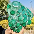 11.0LB Natural glossy Malachite transparent cluster rough mineral sample — photo 8
