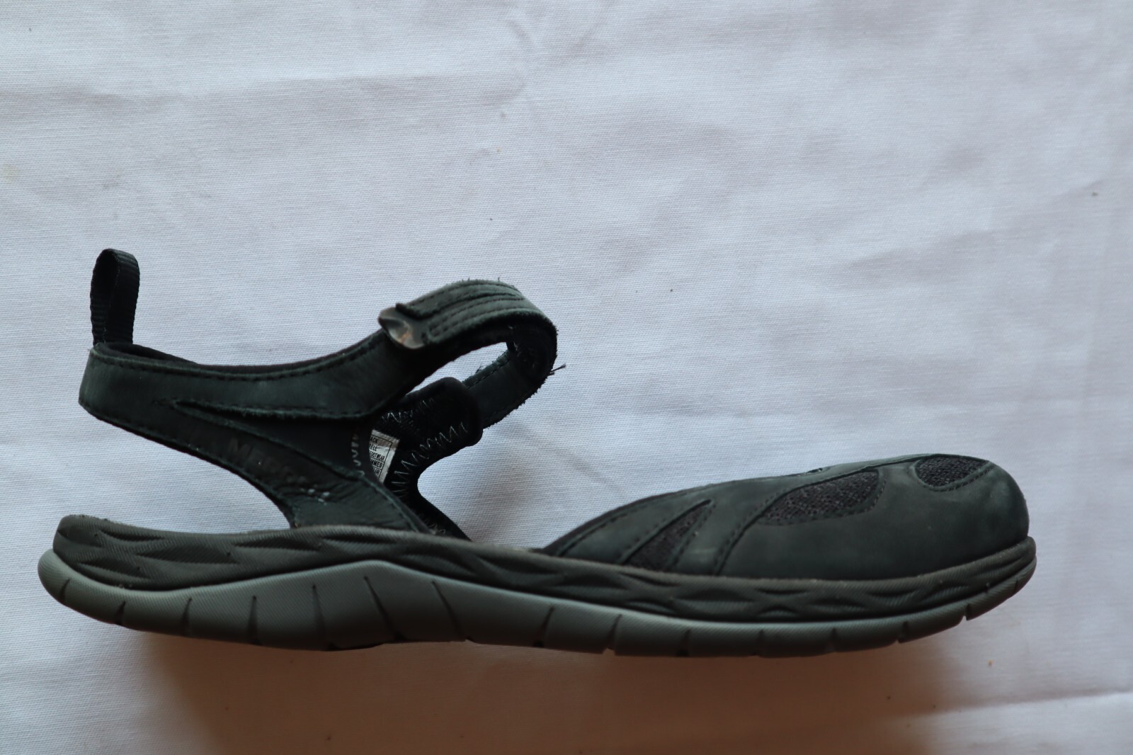 Sandali Slingback neri in pelle e tessuto MERRELL forma 2 sirena avvolgente US 9
