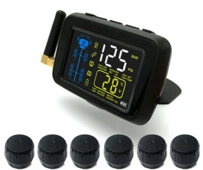 #ad SYKIK TPMS 6 wheel Real Time Tire Pressure Monitoring System forRVs amp;Trucks 6 $229.95