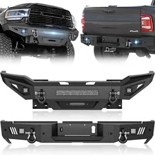 Front /Rear Bumper For 2019-2024 Dodge Ram 2500 3500 W/ LED Lights & D-rings