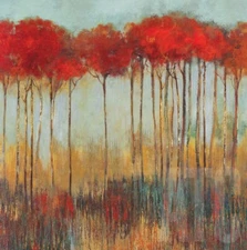 30W"x30H" AMONGST FRIENDS by ALLISON PEARCE - ELONGATED TREES CHOICES of CANVAS