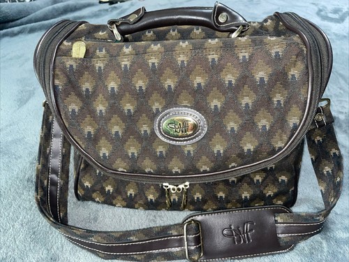 Vintage Diane von Furstenburg BAG Carry-On Luggage Cosmetic Strap Handle Pockets