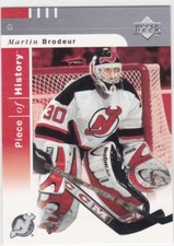 MINT!  2002-03 UD PIECE OF HISTORY NO. 51 MARTIN BRODEUR NEW JERSEY DEVILS