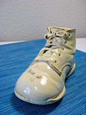 USA Porcelain Ceramic Baby Shoe Boot Planter IVORY WHITE Vtg Rare Antique