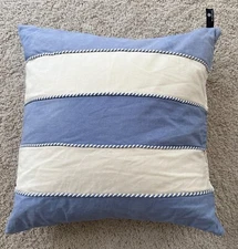 NWT Newport Home Blue White Striped Complete Duck Down Feather Pillow 20x20