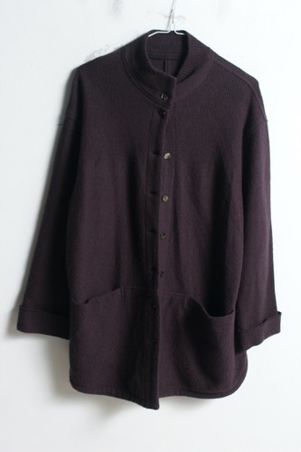 Yaccoa Maricard Womens Chunky Knit Wool cardigan - Purple - Size 3 (L5)