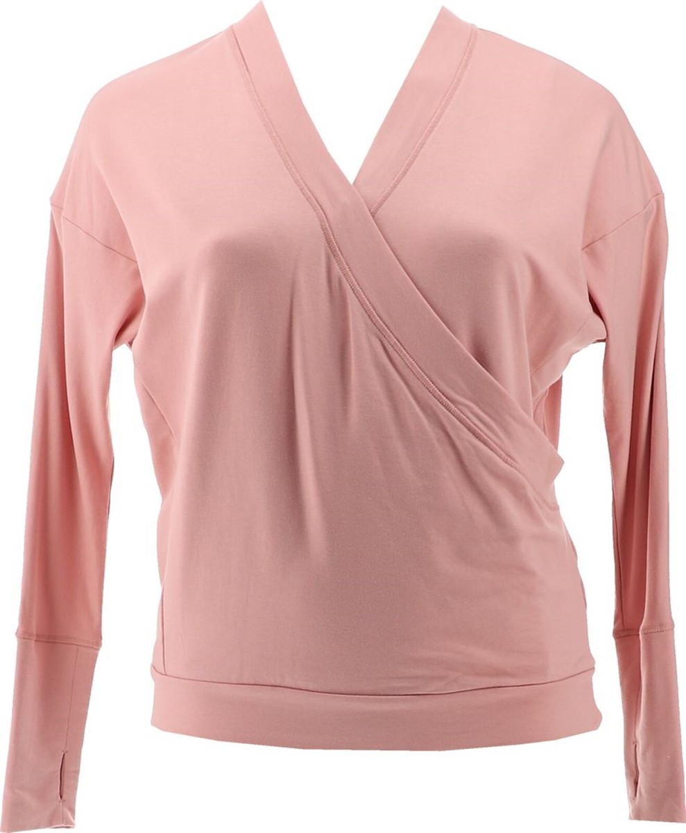 zuda Z-Knit Surplice Layering Top Rose Tan XS NWOT (66) | eBay