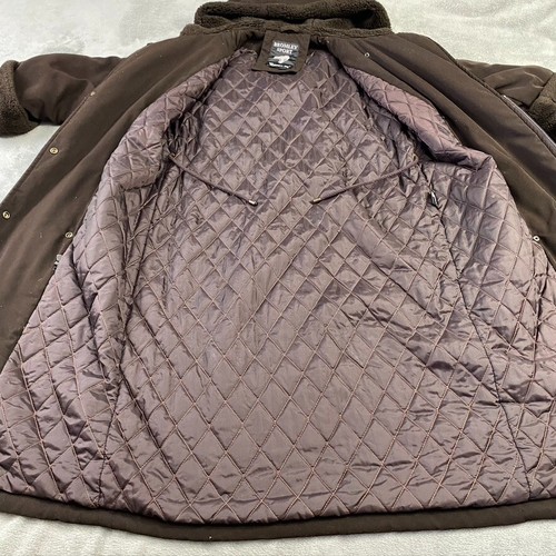 VINTAGE Bromley Sport Coat Womens Small Petite Long Faux Fur Hood Outdoor Chore - Picture 18 of 24